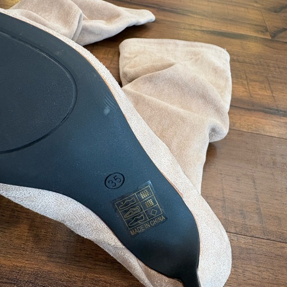 Women’s faux suede boots pointed toe Taupe small heel EU 35 US 5 NEW - Picture 2 of 5